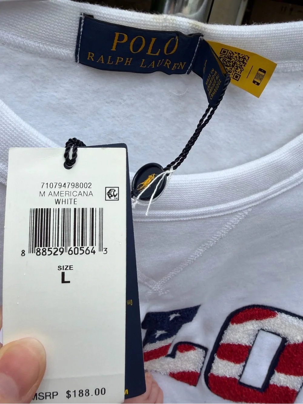 Polo by Ralph Lauren White Sweatshirt with print Size L